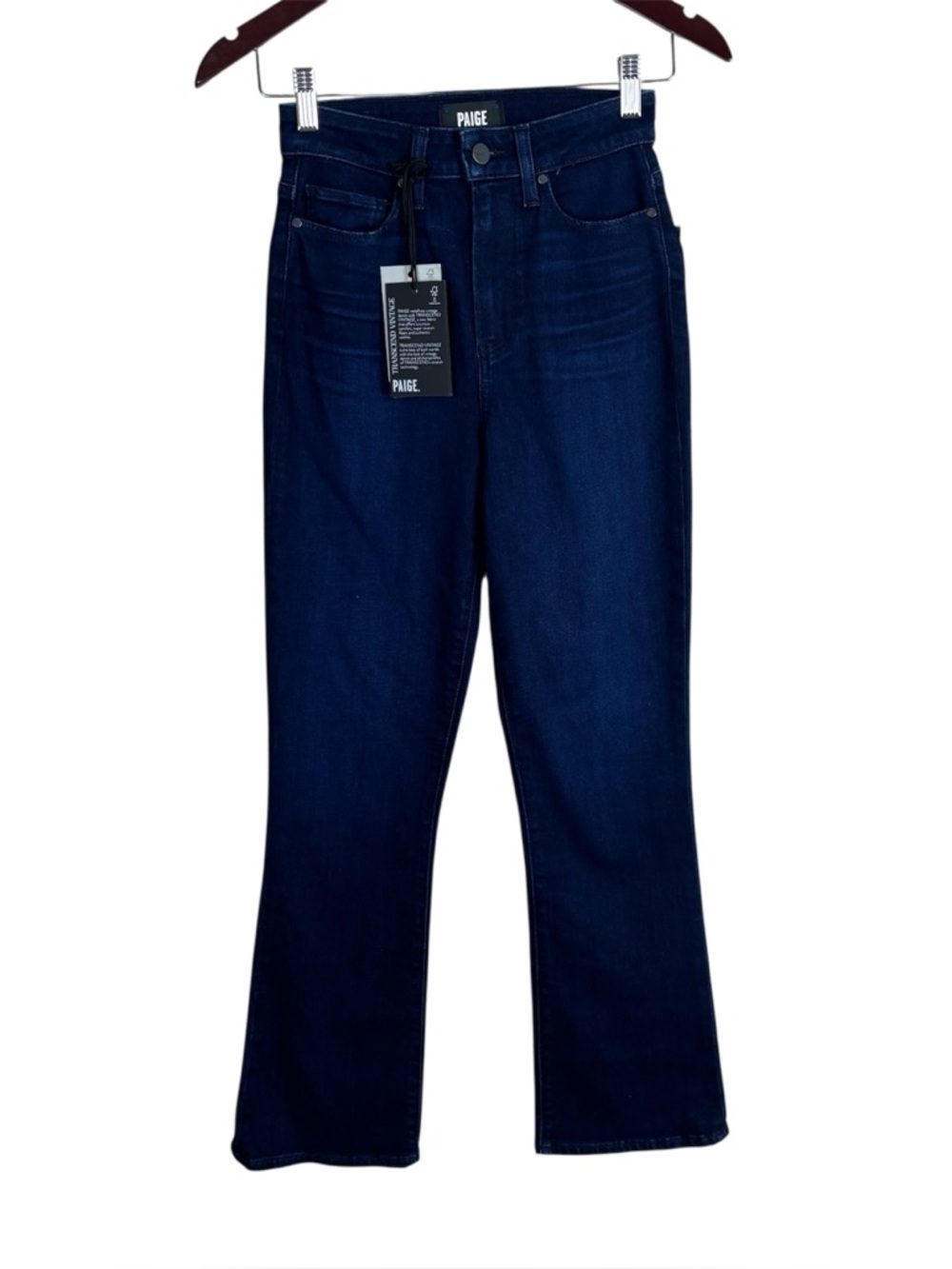 Paige Femme Jeans Size 25 Lumiere Blue High Rise Crop Mini Boot Jeans NWT - Picture 4 of 12